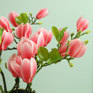 Arrangement de fleurs artificielles en soie de magnolia du fabricant, décoration intérieure pour la maison - Product Image 4