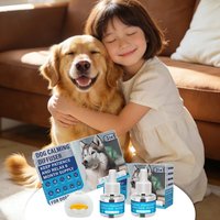Kit diffuseur apaisant pour chien, dispositif à brancher avec 2 recharges, phéromone naturelle, soulagement durable de l'anxiété pour chien