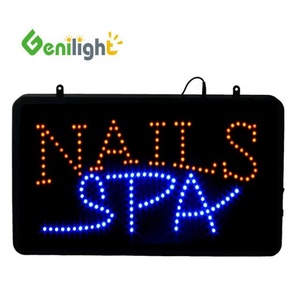 ป้ายไฟ LED โฆษณาในร่ม Genilight รูปทรงสี่เหลี่ยมผืนผ้าขนาด 22x13 นิ้ว ปรับแต่งได้ หลายสี กระพริบ สำหรับร้านทำเล็บ ร้านสปา พร้อมแสดงเบอร์โทรศัพท์ - Product Image 5