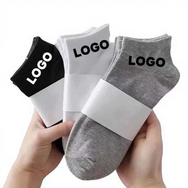 Custom Unisex Casual Spandex/Polyester Socks Single Needle Solid Pattern Deodorant Sweat-Absorbent Anti-Friction Thin Boat