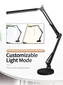 Lámpara de Escritorio Plegable para Salón de Belleza, con Protección Ocular, USB, para Lectura, Estudio, Mesa, Portátil, con Clip, Brazo Ajustable - Product Image 2