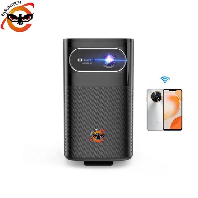 EASUNTECH M1 Battery HD 1080p Rechargeable 3D Outdoor LED 4K DLP Portable Mini Home Theater Projector Android 9 400 Lumens 5W