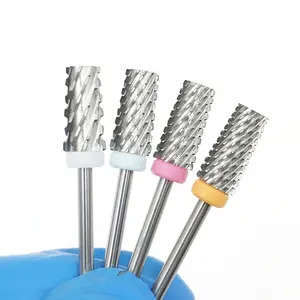APROMS 6.6mm Tapered Carbide Nail Drill Bit 4XC 5XC Super Cut Manicure Nail Tips Milling Cutter Electric Nail Drill Accessory
