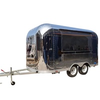 Camion de restauration rapide mobile en acier inoxydable entièrement équipé pour la vente de glaces, de café, de barbecue et de bonbons, avec un design personnalisé de colibri