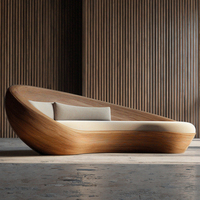Ensemble de canapés de bureau modernes de luxe, grande chaise longue en bois avec tissu en velours convertible pour hôtels appartements villas