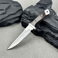 Couteau tactique en acier inoxydable 3Cr13 avec manche en bois, étui personnalisable, lame fixe OEM pour la chasse et les activités de plein air DIY