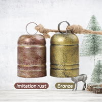 Guirlande de clochettes métalliques vintage avec corde en chanvre et jute pour la décoration de Noël, du sapin, de la couronne, de la porte, du mur et de la maison