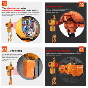 2025 Producto caliente HHBB Modelo 1-50Ton Polipasto de cadena eléctrico con nuevo gancho de acero y carro para minoristas y hoteles - Product Image 4
