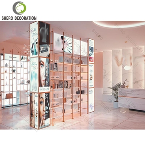 Soporte de escaparate de luz LED estilo <span class=keywords><strong>Pinky</strong></span> personalizado, Material de hierro de madera maciza de Metal MDF para centro comercial, <span class=keywords><strong>tienda</strong></span> minorista, Perfume - Product Image 3