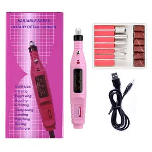 New Beauty Personal Care Nail Suppliers Electric Nail Drill File Machine Manicure Drill Pen 6 Bits Nail Equipment And Tools