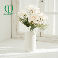 Bouquet de fleurs artificielles vintage en soie de qualité d'origine usine, fait main, pour décoration de mariage et centre de table