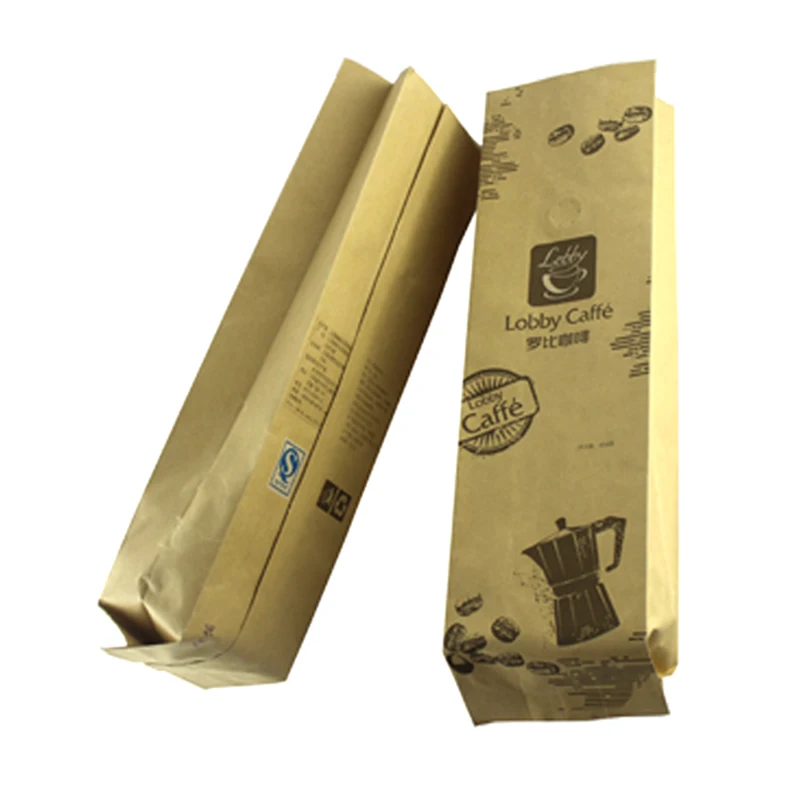 Custom Logo Stand Up Pouch For Snack Food kraft paper shopping bag stand up kraft paper bag