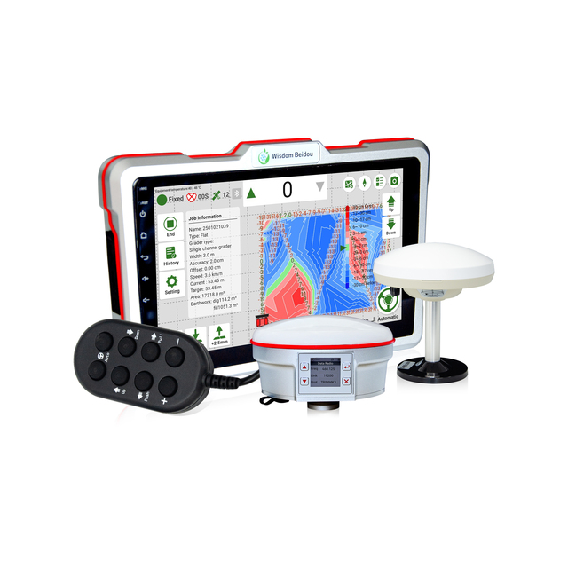 Wisdom Beidou Automatic New 3D Heat Map GPS Satellite Land Leveling System 2cm Precision Agricultural Grader Dual Channels