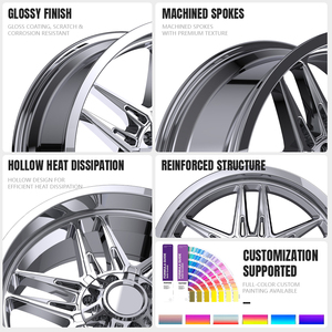 SPEED MEGA 22x12 Polished Aluminum Alloy <b>Wheel</b> Multi <b>Spoke</b> One Piece Cast Custom PCD Offset for Retrofit Upgrade - Product Image 3