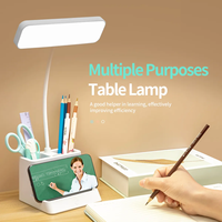 Haute qualité USB Recharge LED étude lampe maison chambre nouveauté ombre E26 ampoule Base ABS matériel DC Power porte-stylo lecture