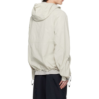 Veste coupe-vent beige personnalisée en nylon léger ripstop veste à capuche à coque utilitaire extérieure avec fermeture éclair