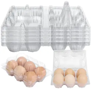 6 Löcher transparente Plastik-Eierschachtel günstige transparente Plastik-Eierschalen Eierschachtel für Supermarkt