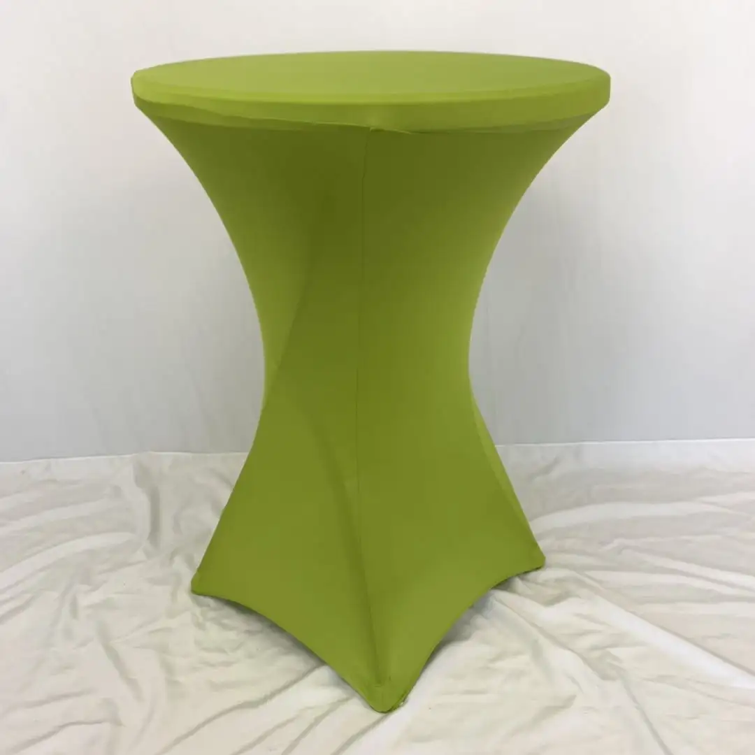 Wholesale Premium Cocktail Round Spandex Table Cover Stretch Tablecloth for Wedding Party