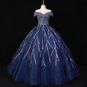 ชุดราตรีพรอมเจ้าหญิงลูกปัดสีกรมท่าชุดทางการสำหรับงานเลี้ยงฉลองการสำเร็จการศึกษาของหญิงสาว - Product Image 2