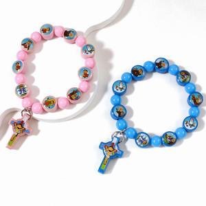 Pulseras con Cruz de Jesús en Azul y Rosa <span class=keywords><strong>KOMI</strong></span> para Mujeres y Hombres, Pulseras de Rosario con Cuentas de Colores, Brazaletes para Niños y Niñas, Regalos - Product Image 3