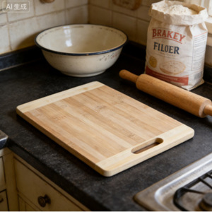 Planche à découper en bambou Jiahe 25,2x16,3x0,8cm, bloc de découpe pour la préparation des aliments - Product Image 3