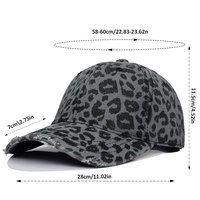Vente en gros de casquette de baseball rétro 6 panneaux en coton casquette de sport vintage bord incurvé impression léopard élégant Gorras