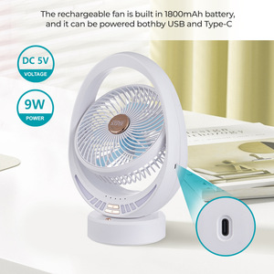 Ventilador de Mesa Winningstar de 8 Pulgadas, Ventilador de Escritorio Oscilante Silencioso con Alimentación USB - Product Image 3