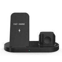Nouveau chargeur sans fil 3-en-1 Type-C QC3.0 15W pour montre et casque, station de charge magnétique avec indicateur LED