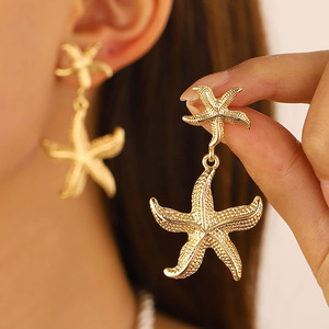 Wholesale Stainless Steel Drop Dangle <strong>Earrings</strong> Starfish <strong>Statement</strong> <strong>Earrings</strong> High Quality Jewelry - Product Image 4