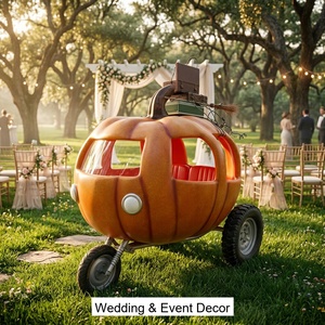 Escultura de Carruaje de Calabaza de Fibra de Vidrio Personalizada para Exteriores, Modelo FRP Cenicienta para Decoración de Bodas y Parques Temáticos - Product Image 3