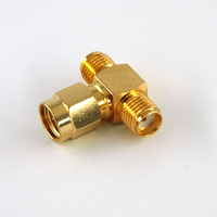 Adaptador eléctrico impermeable RF Coaxial SMA hembra SMA macho en forma de T Jack-plug conector adaptador