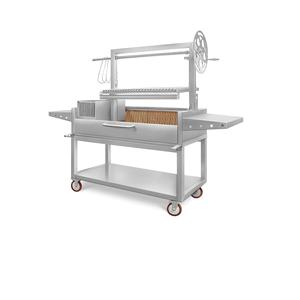 Sistema de elevación de trinquete y trinquete de carbón Tagwood Parrilla de barbacoa argentina de acero inoxidable - Product Image 1