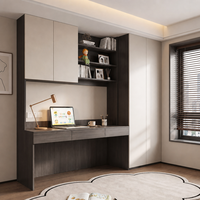 Lit enfant tatami intégré minimaliste italien, lit d'étudiant personnalisé avec bureau et rangement armoire