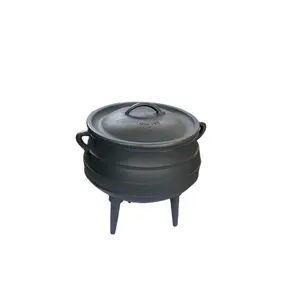 Fabriek Beste Kwaliteit Pot Non-Stick Gietijzer Nederlandse Oven Met 3 Poten Outdoor Camping Pot