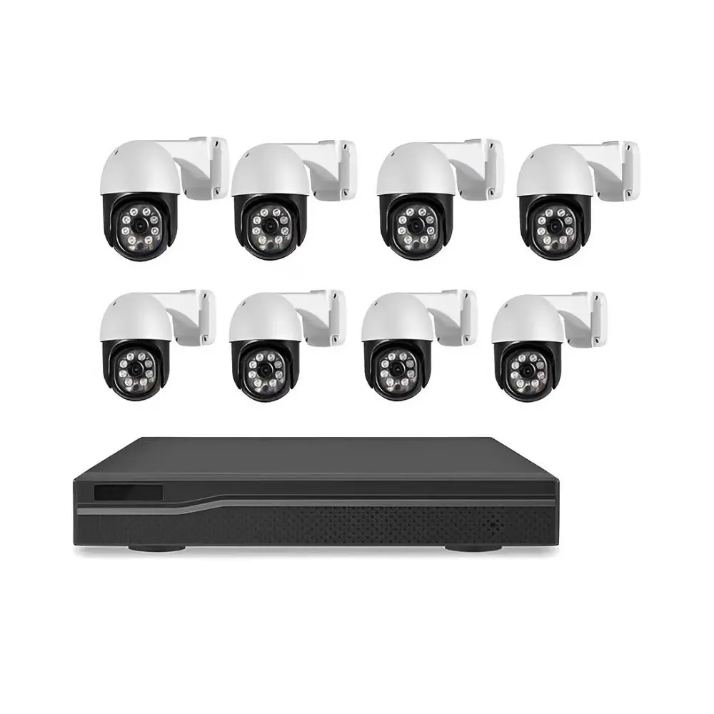 Système de vidéosurveillance extérieur OEM 4ch 8ch 16ch 32ch extérieur PoE Home 4K 8MP Sécurité IP Caméra de vidéosurveillance PTZ POE NVR Kit