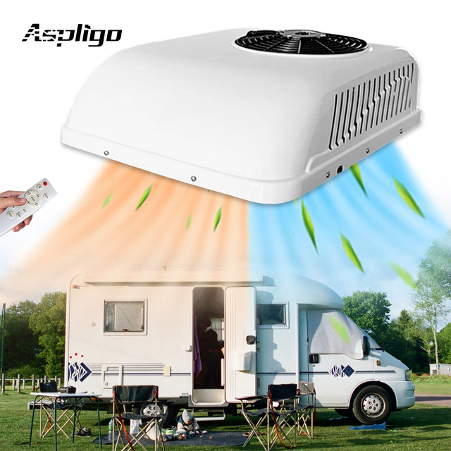 12v 24v Mini Air Conditioner Truck Apu Rooftop Parking Cooler Air Conditioner for Camper Rv Truck Tractor Van
