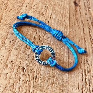 Rondelle de pièces personnalisée gravée logo coordonné année de <span class=keywords><strong>naissance</strong></span> réglable <span class=keywords><strong>personnalisé</strong></span> <span class=keywords><strong>bracelet</strong></span> en corde pour hommes - Product Image 4