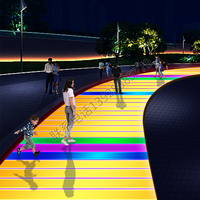 Dalles de sol interactives LED étanches pour centres commerciaux et places publiques, à induction par gravité, avec jeu de plateau lumineux interactif