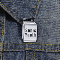 Groothandel Metal Muziek Pins Souvenir Sonic Youth Rockband Broche Geometrische Wasmachine Engelse Letter Broche Pin Badge