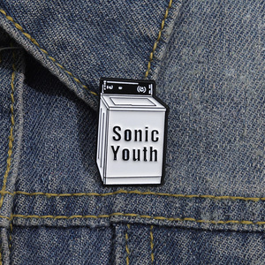 Broche de machine à laver de la série géométrique anglaise, badge simple, ruban blanc, ne peut pas être fixé, impression créative, sérigraphie - Product Image 4