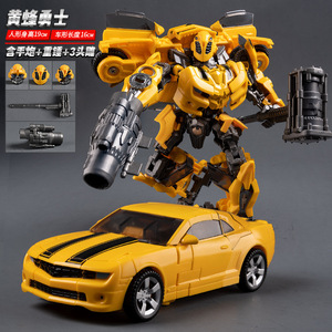 Pour Optims Prim Bumblebe Figure pièces en alliage jouets pour enfants en gros <span class=keywords><strong>voiture</strong></span> Transformation Robot roi Kng cadeau télécommande - Product Image 3