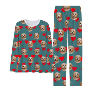 Impression à <span class=keywords><strong>la</strong></span> demande deux pièces Long Style hommes vêtements <span class=keywords><strong>de</strong></span> maison pyjamas ensemble Polyester <span class=keywords><strong>nuit</strong></span> vêtements <span class=keywords><strong>de</strong></span> <span class=keywords><strong>nuit</strong></span> confortable doux pyjamas - Product Image 1
