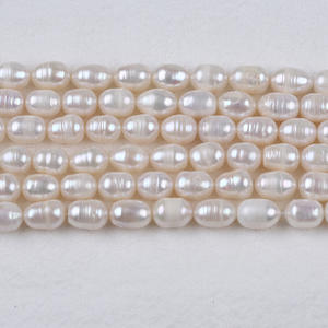 Natural 7-8mm Freshwater Rice <b>Pearl</b> White Color <b>Loose</b> <b>Pearl</b> Accessory Material From Zhuji <b>Pearl</b> for DIY - Product Image 1