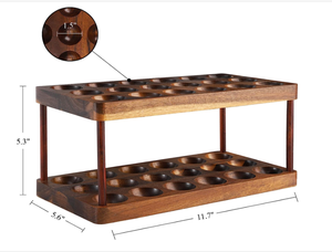 Wood 2 Tier Serving <strong>Deviled</strong> <strong>Egg</strong> Tray Acacia Wood <strong>Egg</strong> Holder Stackable 36 Fresh <strong>Egg</strong> Tray Holds Store for Countertop - Product Image 5