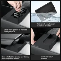 Pour Tesla Model 3/Y/YL 2025 – Organisateur de console centrale en silicone pour lunettes et rangement – Étanche et facile à nettoyer pour l'intérieur