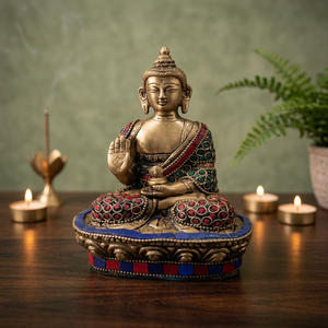 Statue de bouddha Gautam en laiton moderne de haute qualité fabriquée à la main pour la décoration spirituelle de méditation intérieure à la maison pour le cadeau d'exportation de jardin - Product Image 2