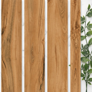 Panel de Pared de Porcelana con Efecto Madera 200x1200mm, Acabado Mate, Grano de Madera Sólida, Panel Interior para Dormitorio y Sala de Estar - Product Image 1