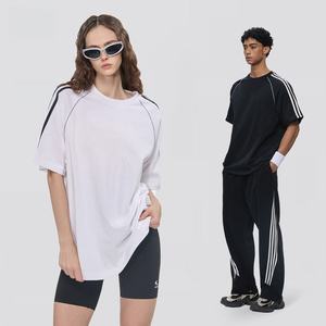 Ensemble deux pièces en coton tricoté 240 g/m², T-shirt basique oversize, style Hip Hop Streetwear, respirant, séchage rapide, pour activités de plein air - Product Image 4