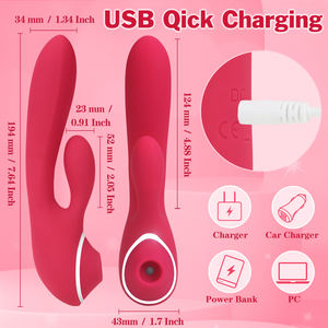 Hot Selling 3-in-1G Spot Kaninchen Klitoris Stimulation Dildo Vibrator Mastur bator Leistungs starke Vibrationen - Product Image 6