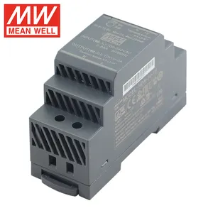 MEAN WELL-Fuente de alimentación de 12V, voltaje de salida de CC, ajustable, Delgado, con forma de riel Din